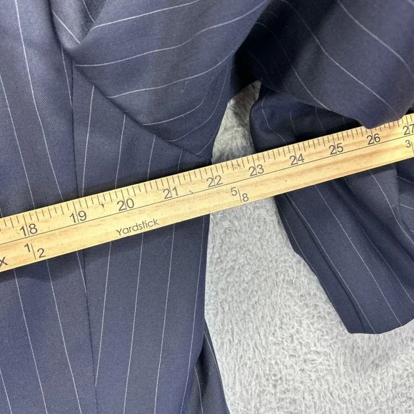 Hickey Freeman Loro Piana Blazer 43 Navy Pinstripe Tasmanian‎ Sport Coat Jacket - Picture 8 of 10